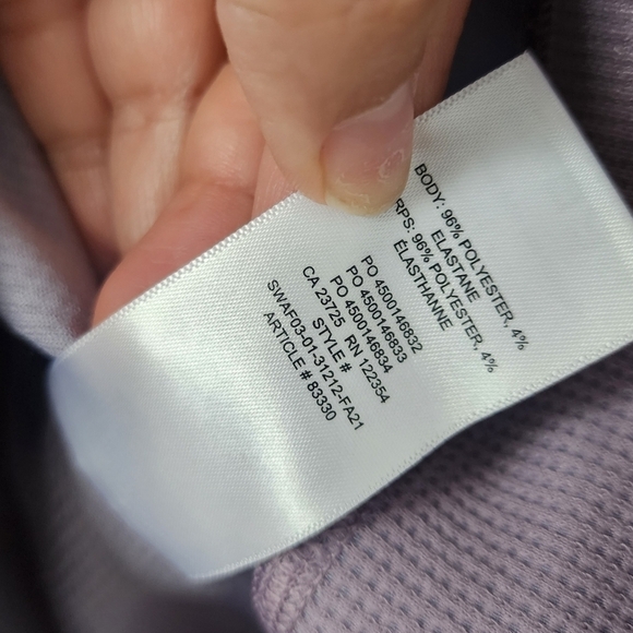 Aritzia TNA Thermal Knit Purple Full Zip Cropped Hooded Sweater Basics Lounge S - Picture 9 of 9